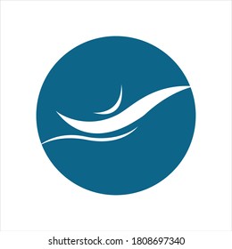 Water wave icon vector illustration design logo