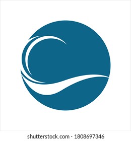 Water wave icon vector illustration design logo