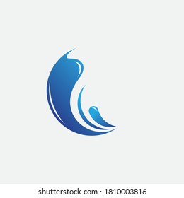 Water wave icon vector illustration design logo