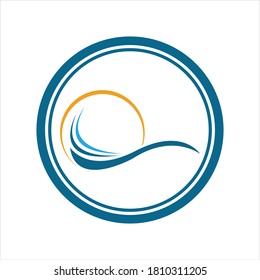 Water wave icon vector illustration design logo