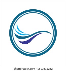 Logo de diseño de ilustraciones de vectores de ondas de agua