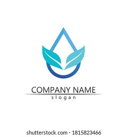 Logo de diseño de ilustraciones de vectores de ondas de agua