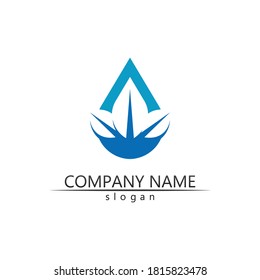 Logo de diseño de ilustraciones de vectores de ondas de agua