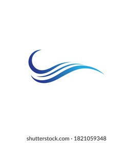 Logo de diseño de ilustraciones de vectores de ondas de agua