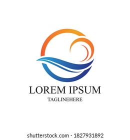 Water wave icon vector illustration design logo