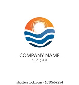 Water wave icon vector illustration design logo