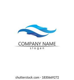 Logo de diseño de ilustraciones de vectores de ondas de agua