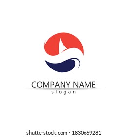 Water wave icon vector illustration design logo