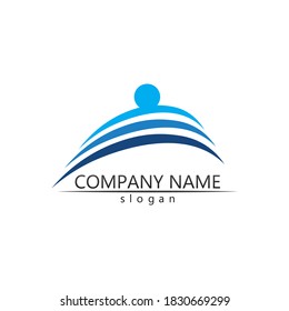 Logo de diseño de ilustraciones de vectores de ondas de agua
