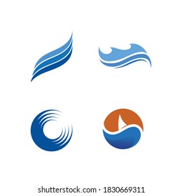 Water wave icon vector illustration design logo