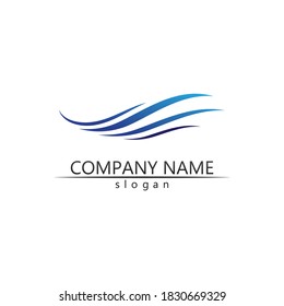Water wave icon vector illustration design logo