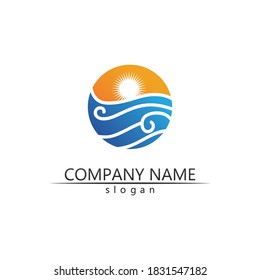 Water wave icon vector illustration design logo