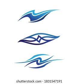 Water wave icon vector illustration design logo