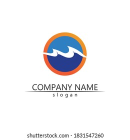 Logo de diseño de ilustraciones de vectores de ondas de agua