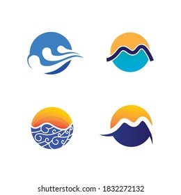 Logo de diseño de ilustraciones de vectores de ondas de agua