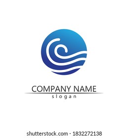 Water wave icon vector illustration design logo