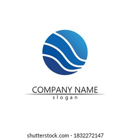 Water wave icon vector illustration design logo