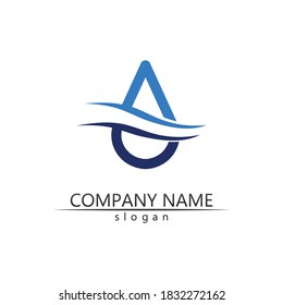 Water wave icon vector illustration design logo
