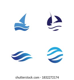 Water wave icon vector illustration design logo