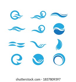 Water wave icon vector illustration design template
