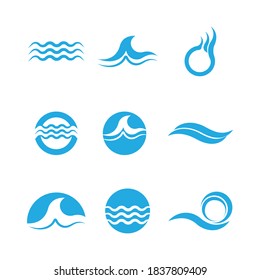 Water wave icon vector illustration design template
