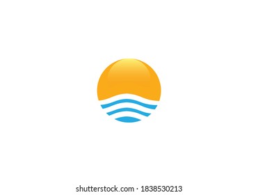 Water wave icon vector illustration design template