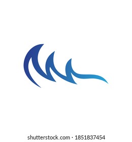 Water wave icon vector illustration design logo