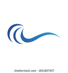 Water wave icon vector illustration design logo