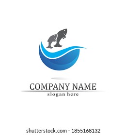 Water wave icon vector illustration design logo