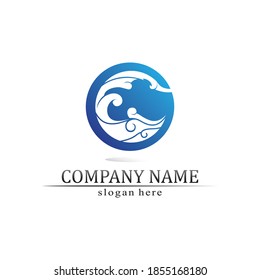 Water wave icon vector illustration design logo