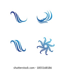 Logo de diseño de ilustraciones de vectores de ondas de agua