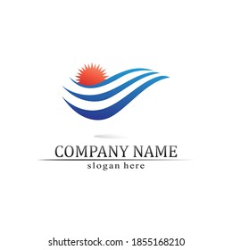 Water wave icon vector illustration design logo