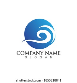 Logo de diseño de ilustraciones de vectores de ondas de agua