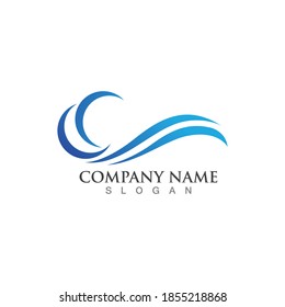 Water wave icon vector illustration design logo