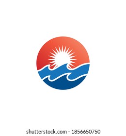 Water wave icon vector illustration design logo