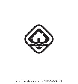 Water wave icon vector illustration design logo
