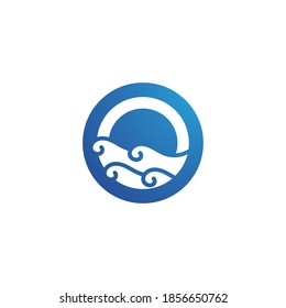 Water wave icon vector illustration design logo