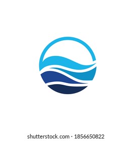 Water wave icon vector illustration design logo