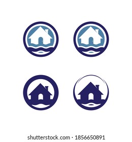 Logo de diseño de ilustraciones de vectores de ondas de agua