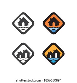Logo de diseño de ilustraciones de vectores de ondas de agua
