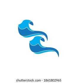 Logo de diseño de ilustraciones de vectores de ondas de agua