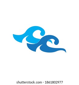 Logo de diseño de ilustraciones de vectores de ondas de agua