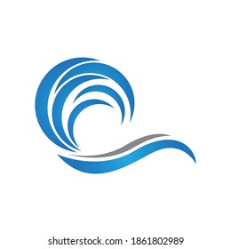 Logo de diseño de ilustraciones de vectores de ondas de agua