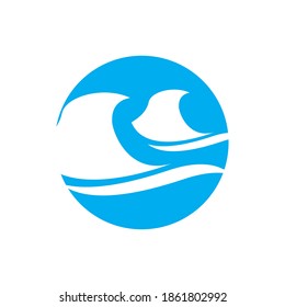 Logo de diseño de ilustraciones de vectores de ondas de agua