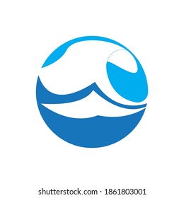 Logo de diseño de ilustraciones de vectores de ondas de agua