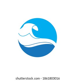Water wave icon vector illustration design logo