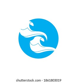 Water wave icon vector illustration design logo