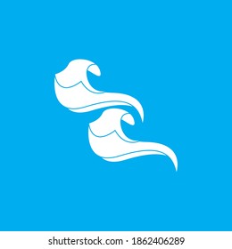 Water wave icon vector illustration design logo