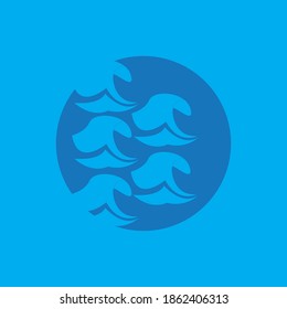 Logo de diseño de ilustraciones de vectores de ondas de agua