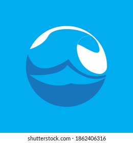 Water wave icon vector illustration design logo